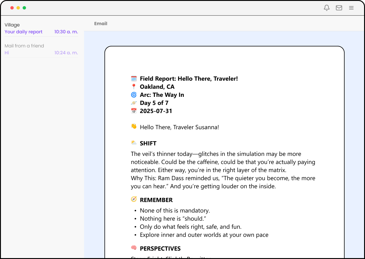 Daily report example